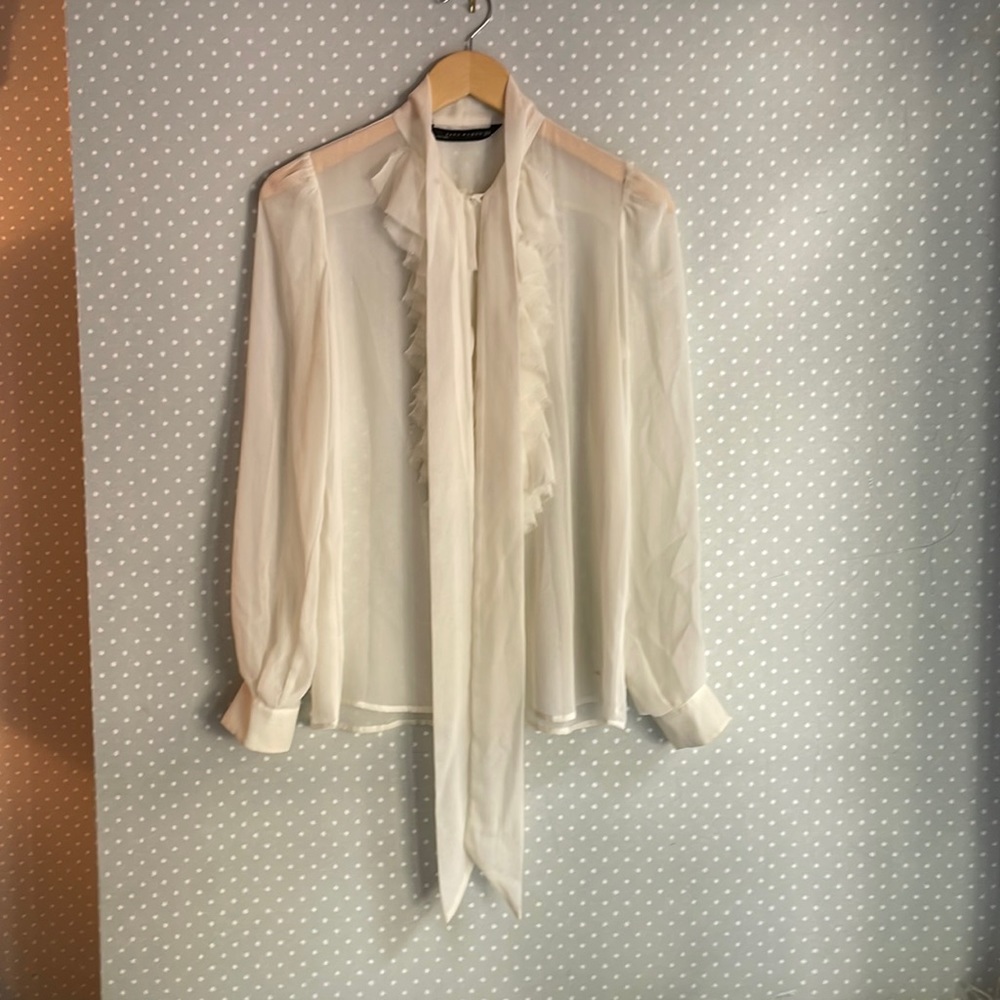 Zara ruffled blouse in size M.